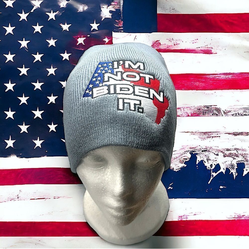 I’M NOT BIDEN IT. l USA Statement Beanie l Gray l Unisex l New
